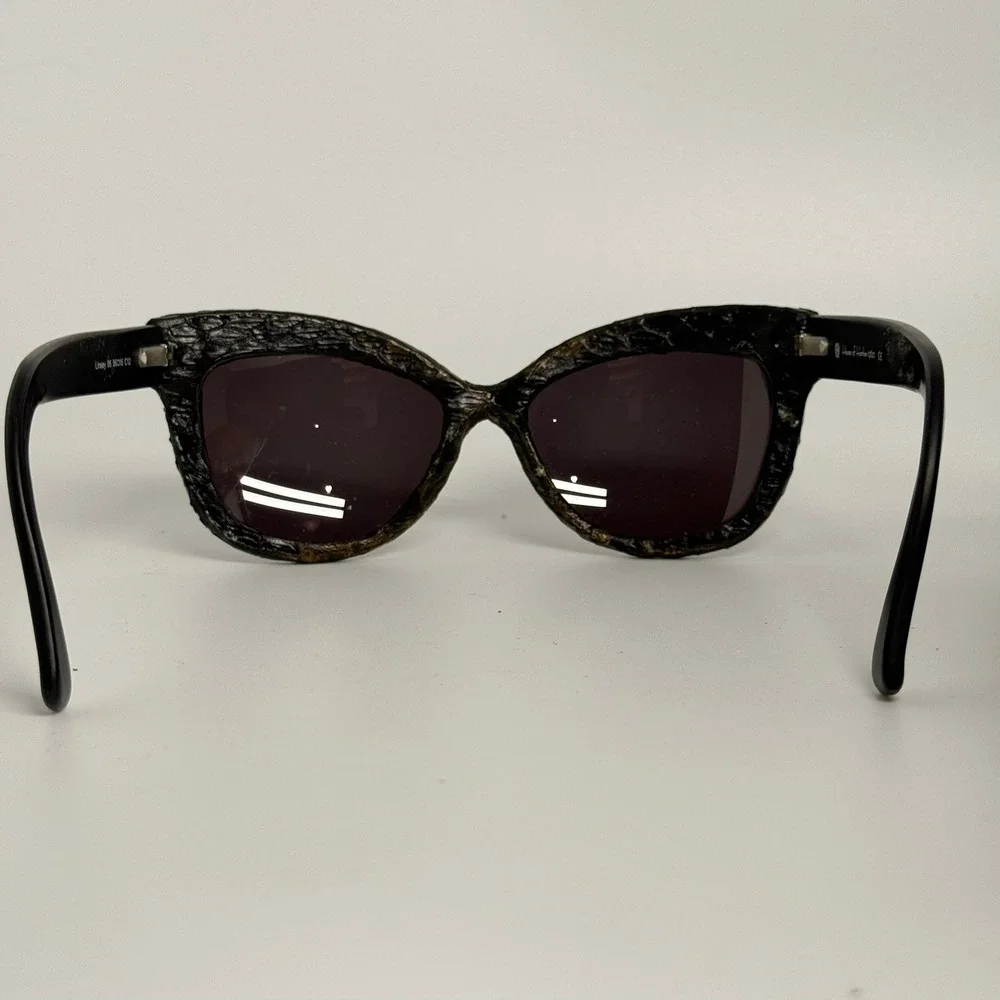 House of Harlow 1960 Linsey 06 Black Textured Cat Eye Sunglasses 56 16 C12